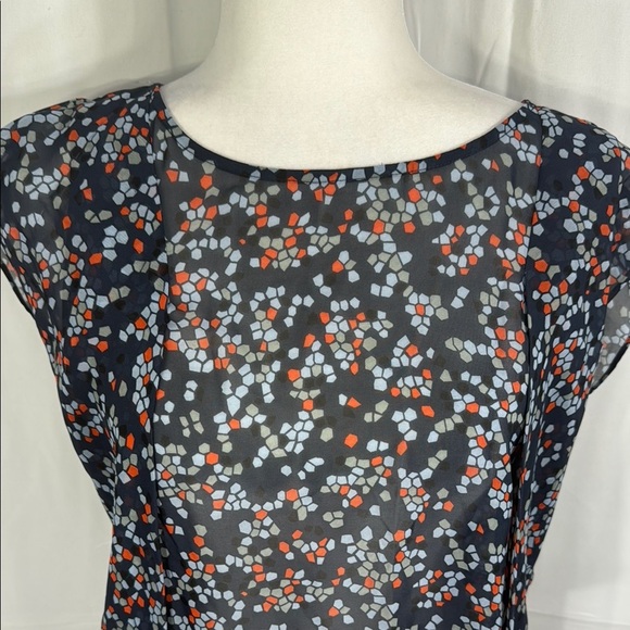 Emporio Armani Geometric Silk Blouse Black/Red Sz 42 / US 6 - Picture 5 of 12